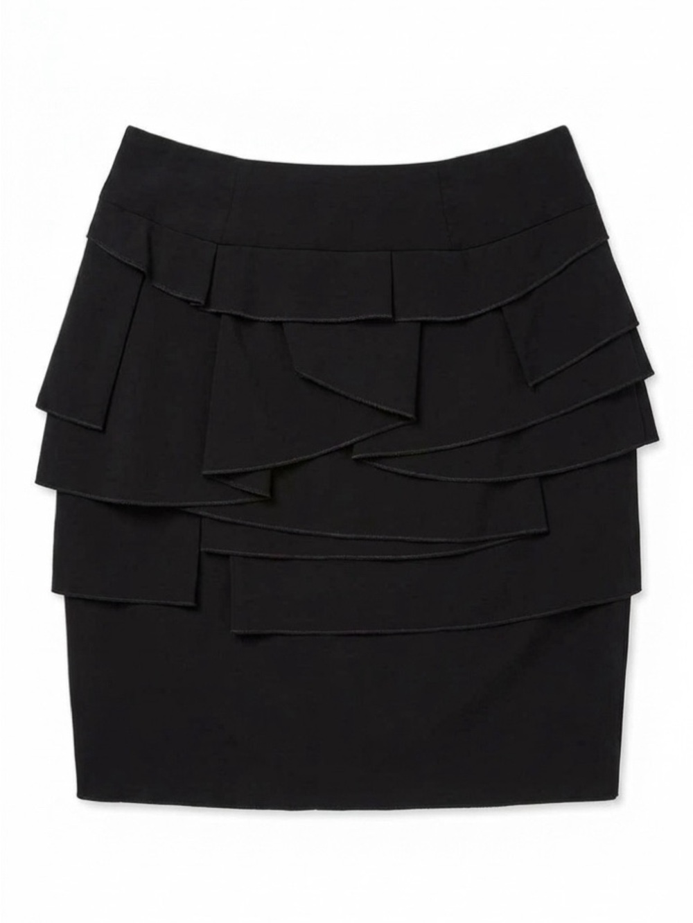 Insight Black Layered Ruffle Mini Skirt Women Size 10
